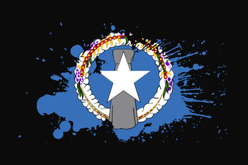 Fototapeta na wymiar Northern Mariana Islands Flag With Grunge Effect Design