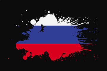 Russia Flag With Grunge Effect Design