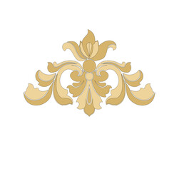 COLORFUL BAROQUE DECORATIONS WITH FLOWERS AND LEAVES IN ANCIENT ITALIAN STYLE