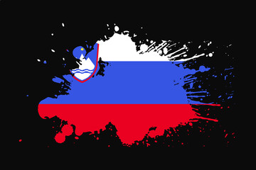 Slovenia Flag With Grunge Effect Design