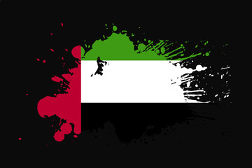 United Arab Emirates Flag With Grunge Effect Design