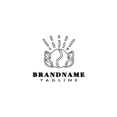 coffee beans logo cartoon icon design black isolated illustration