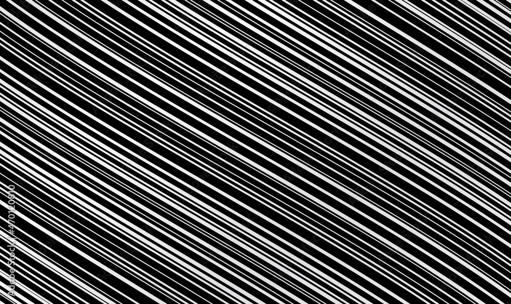 Poster black and white abstract lines wave seamless pattern. stylish monochrome striped texture with 3d eff