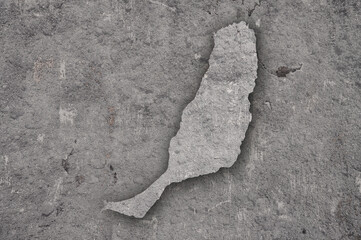 Karte von Fuerteventura auf verwittertem Beton