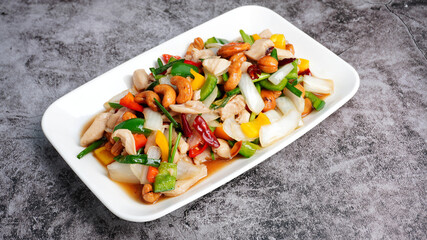 Stir-fried Chicken breast with cashew nut, Thai food