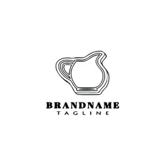 coffee jar logo cartoon icon design template black isolated vector illustration