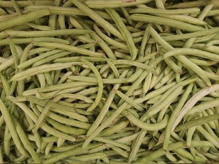 Pods, close, in a market. view from above