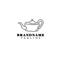 tea pot logo cartoon icon design template black isolated cute illustration