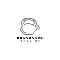 tea pot logo cartoon icon design template black isolated vector cute