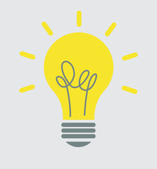 Vector light bulb icon. Flat design for business financial marketing advertisement advertisement web concept cartoon illustration