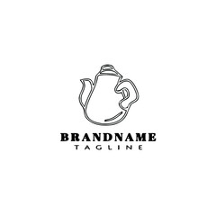 Obraz premium tea pot logo cartoon icon template black isolated vector illustration