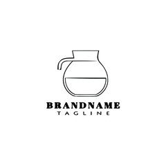 coffee jar logo cartoon icon design template black isolated illustration