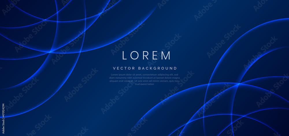 Aufkleber abstract technology concept curved blue lighting overlapping design background with copy space for t