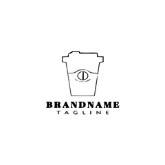 coffee takeaway cup logo cartoon icon template black isolated vector illustration