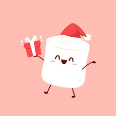Marshmallow cartoon. marshmallow character design. Marshmallow vector.