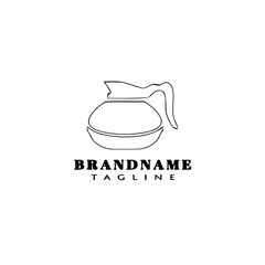 coffee jar logo cartoon icon design template black isolated vector illustration