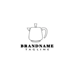 coffee pot logo cartoon icon design template black isolated illustration