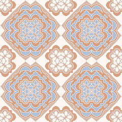 Seamless pattern with mosaic tiles of the Mediterranean