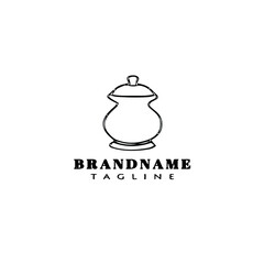 coffee pot logo cartoon icon design template black isolated vector illustration