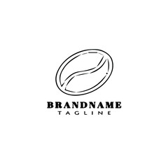 coffee beans logo cartoon icon design template black isolated vector illustration