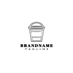 coffee takeaway logo cartoon icon design template black isolated vector illustration