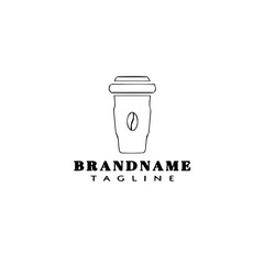 coffee takeaway logo cartoon icon design template black isolated vector illustration