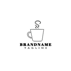 cup logo cartoon icon design template black isolated vector illustration