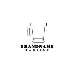 coffee pot logo cartoon icon design template black isolated vector illustration