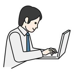 パソコンを操作するビジネスパーソン