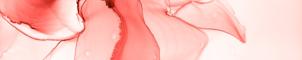 Girly Alcohol Ink. Pink Faded Paper. Living Coral