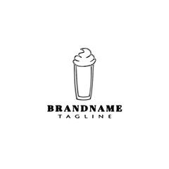 coffee logo cartoon icon design template black isolated vector illustration