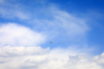 Civil aviation flights fly in the sky