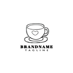 cup logo cartoon icon design template black isolated vector illustration