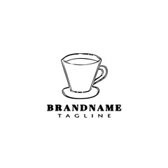 cup logo cartoon icon design template black isolated vector illustration
