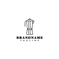 coffee pot logo cartoon icon design template black isolated vector illustration