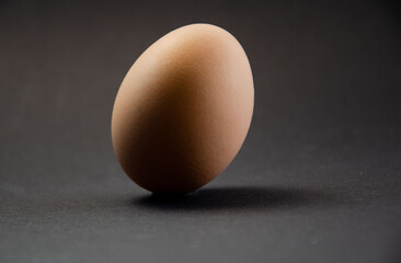 Egg on a black background. minimalism of still life. composition for cover