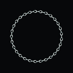 Round frame of chain. Circle chain frame.