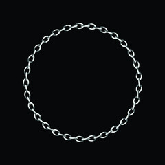 Round frame of chain. Circle chain frame.