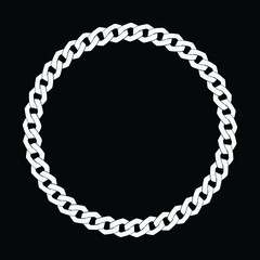 Round frame of chain. Circle chain frame.
