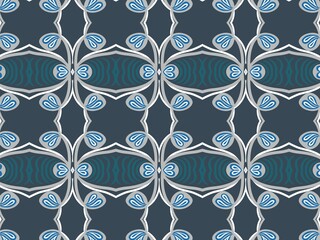 Fototapeta premium Ornate Damask flower ornament. Wallpaper in the style of Baroque. Seamless vector background. Floral ornament. Graphic pattern for fabric, wallpaper, packaging. Digital art illustration
