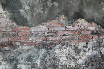 the ancient brick wall with bright light vantage photo