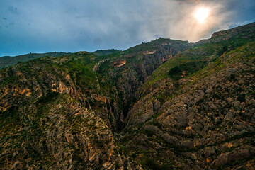 The ravine of the Amadoiro river from the Orxeta side in Alicante, Spain
