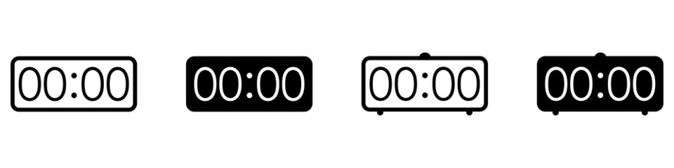 Vector Time and Clock icons in thin line style.