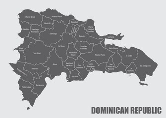 Obraz premium Dominican Republic administrative map