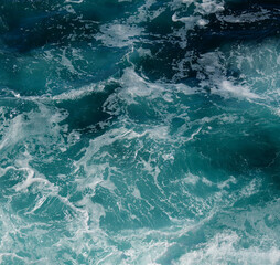 Fototapeta na wymiar Aerial view to ocean waves.