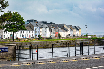 Fototapeta na wymiar Colorful houses of Galway view from Claddagh Quay, Galway, Ireland, Europe 