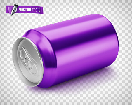 	
Vector realistic illustration of a purple soda can on a transparent background.