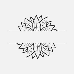 Family Monogram with Blank Space for Name, Floral Ornament for print, card etc