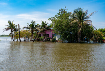 Fototapeta premium Floods, Flooded Homes, Farmland and Countryside