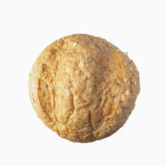 freshly baked bread isolated on white background